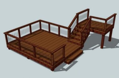 Sketchup素材模型|连桥室外观景平台景观素材组件-BIM建筑网