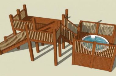 Sketchup素材模型|连桥室外观景平台景观素材组件-BIM建筑网