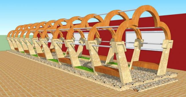 Sketchup素材模型|廊架景观素材组件