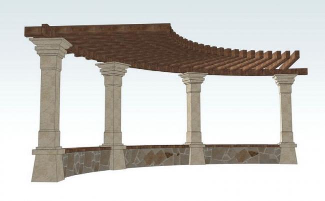 Sketchup素材模型|花架景观素材组件