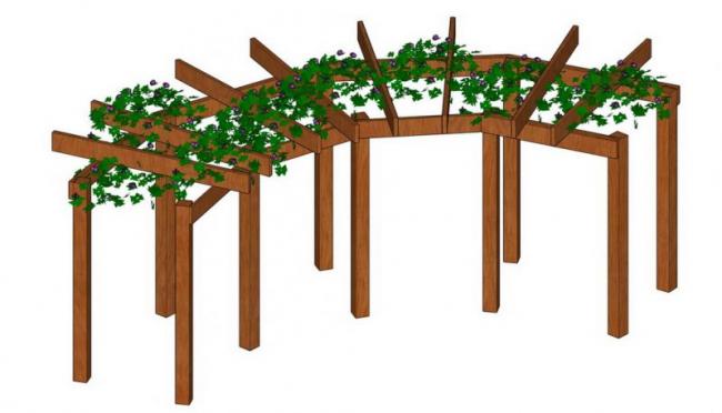 Sketchup素材模型|花架景观素材组件