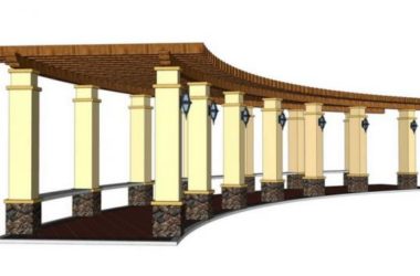 Sketchup素材模型|欧式廊架景观素材组件-BIM建筑网