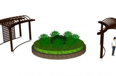Sketchup素材模型|小区花架景观素材组件-BIM建筑网