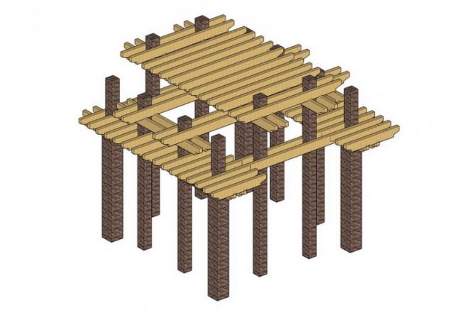 Sketchup素材模型|花架景观素材组件