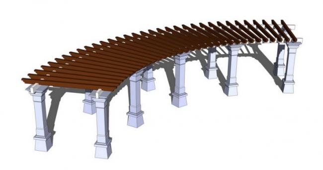 Sketchup素材模型|景观花架素材组件