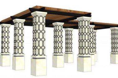 Sketchup素材模型|景观花架素材组件-BIM建筑网