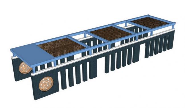 Sketchup素材模型|中式廊架景观素材组件