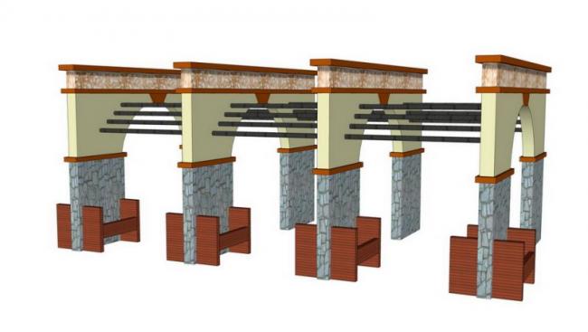 Sketchup素材模型|景观廊架素材组件