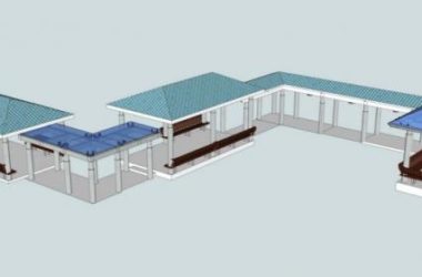 Sketchup素材模型|景观廊架素材组件-BIM建筑网