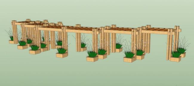 Sketchup素材模型|花架景观素材组件