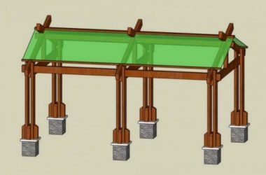 Sketchup素材模型|景观廊架素材组件-BIM建筑网