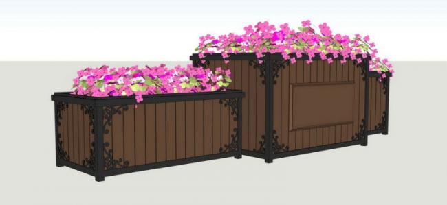 Sketchup素材模型|花池景观素材组件