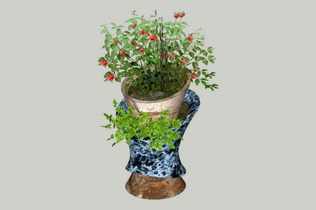Sketchup素材模型|现代艺术花钵景观素材组件