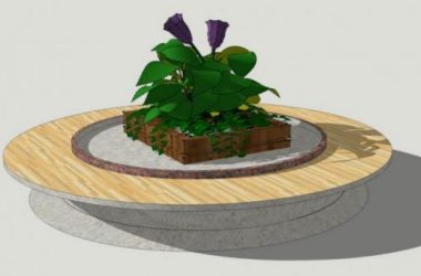 Sketchup素材模型|树池坐凳景观素材组件-BIM建筑网