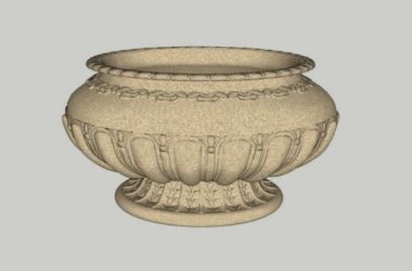 Sketchup素材模型|欧式花钵雕塑景观素材组件-BIM建筑网