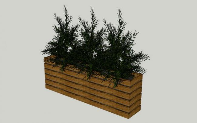 Sketchup素材模型|花池景观素材组件