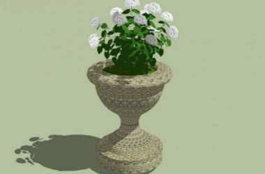 Sketchup素材模型|欧式花钵景观素材组件-BIM建筑网