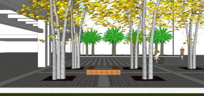 Sketchup景观模型|小区入口景观，现代风格