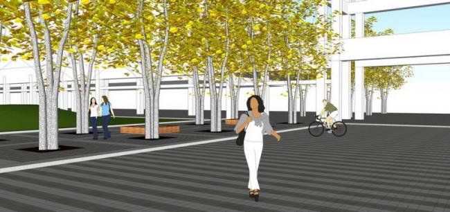 Sketchup景观模型|小区入口景观，现代风格