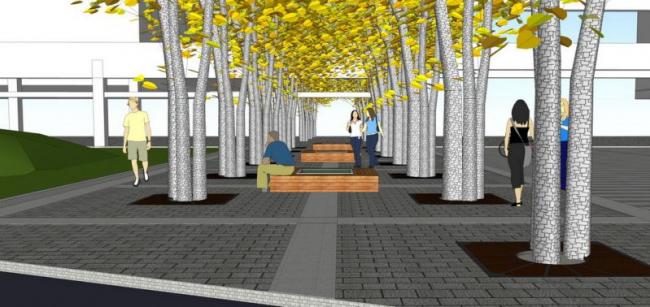 Sketchup景观模型|小区入口景观，现代风格