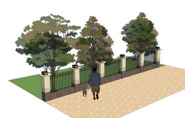 Sketchup素材模型|围墙围栏护栏素材组件