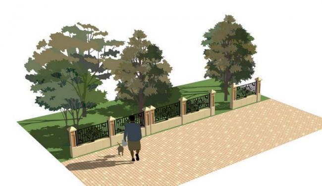 Sketchup素材模型|围墙围栏护栏素材组件