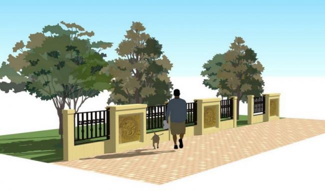 Sketchup素材模型|围墙围栏护栏素材组件