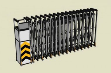 Sketchup素材模型|入口出口大门电动伸缩门-BIM建筑网