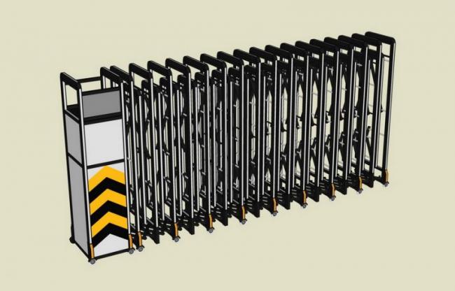 Sketchup素材模型|入口出口大门电动伸缩门
