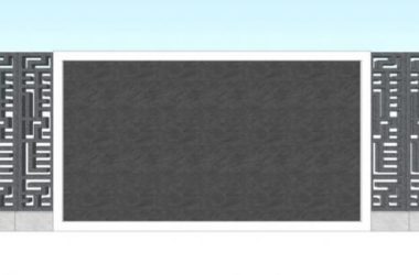 Sketchup素材模型|中式景墙矮墙素材组件-BIM建筑网