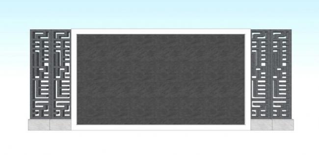 Sketchup素材模型|中式景墙矮墙素材组件