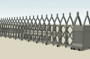 Sketchup素材模型|入口出口大门电动伸缩门-BIM建筑网