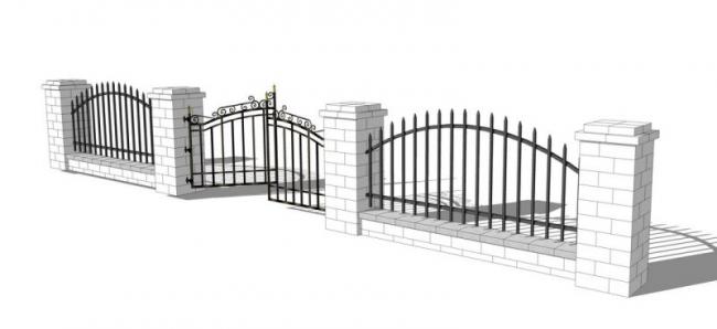 Sketchup素材模型|围墙围栏素材组件