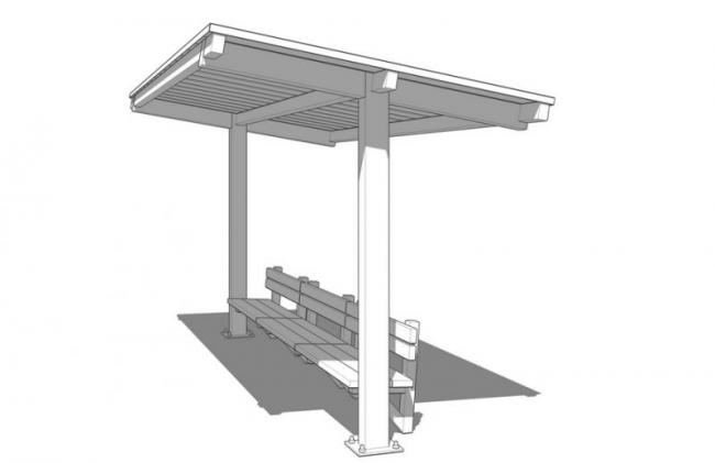 Sketchup素材模型|休闲雨棚模型素材组件