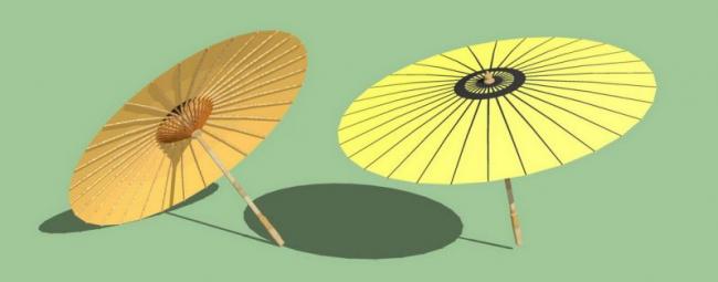 Sketchup素材模型|艺术雨伞模型素材组件