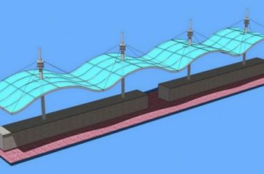 Sketchup素材模型|广场休闲雨棚模型素材组件-BIM建筑网