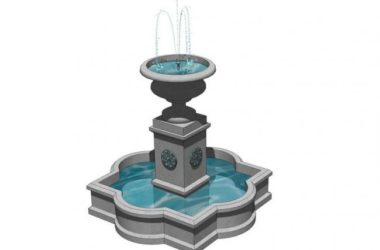 Sketchup素材模型|欧式水景喷泉景观雕塑模型素材组件-BIM建筑网