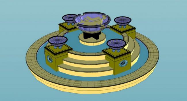 Sketchup素材模型|欧式水景喷泉景观雕塑模型素材组件