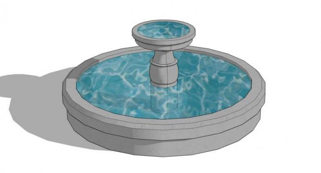 Sketchup素材模型|欧式水景景观雕塑模型素材组件