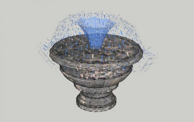 Sketchup素材模型|欧式水景喷泉景观雕塑模型素材组件