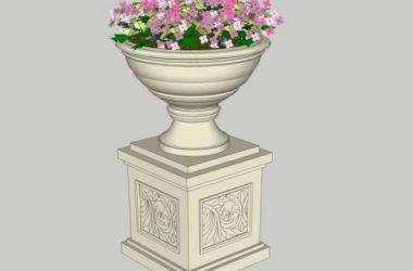 Sketchup素材模型|欧式花钵景观雕塑模型素材组件-BIM建筑网