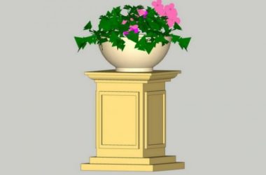 Sketchup素材模型|欧式花钵景观雕塑模型素材组件-BIM建筑网