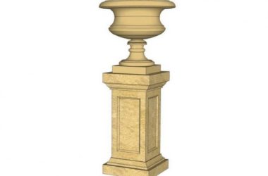 Sketchup素材模型|欧式花钵景观雕塑模型素材组件-BIM建筑网