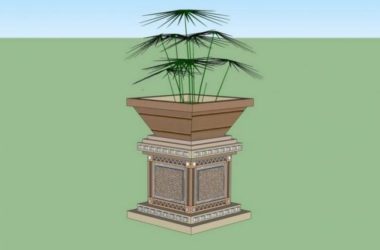 Sketchup素材模型|欧式花盆花钵景观雕塑模型素材组件-BIM建筑网