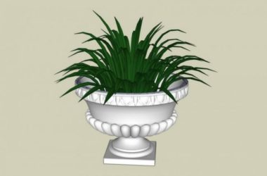 Sketchup素材模型|欧式花钵景观雕塑模型素材组件-BIM建筑网