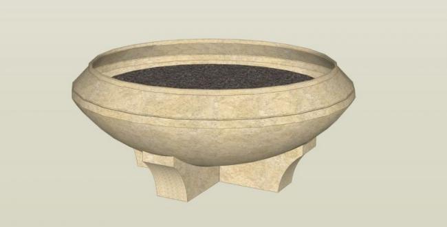 Sketchup素材模型|欧式花钵景观雕塑模型素材组件