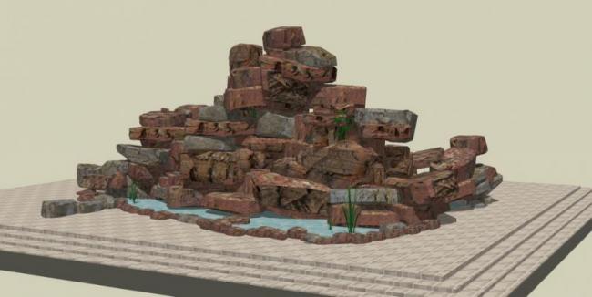 Sketchup素材模型|假山景观雕塑小品模型素材组件