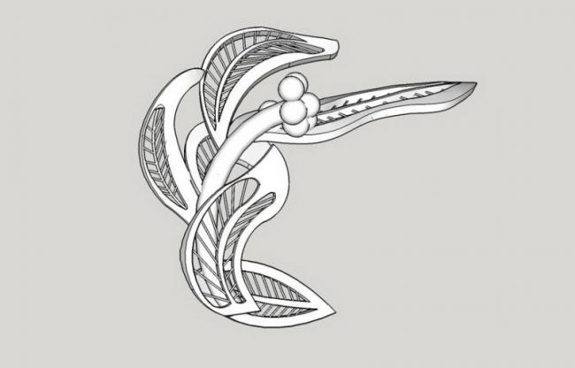 Sketchup素材模型|树叶艺术景观雕塑小品模型素材组件，现代风格