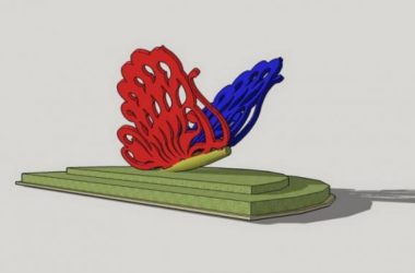 Sketchup素材模型|抽象蝴蝶景观雕塑小品模型素材组件，现代风格-BIM建筑网