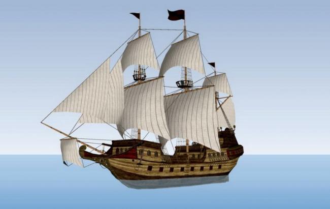 Sketchup素材模型|仿古船模型素材组件